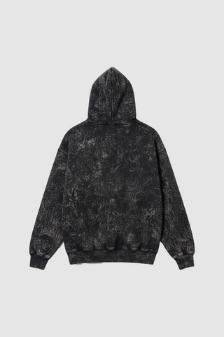Jet Black Stone Wash Hoodie
