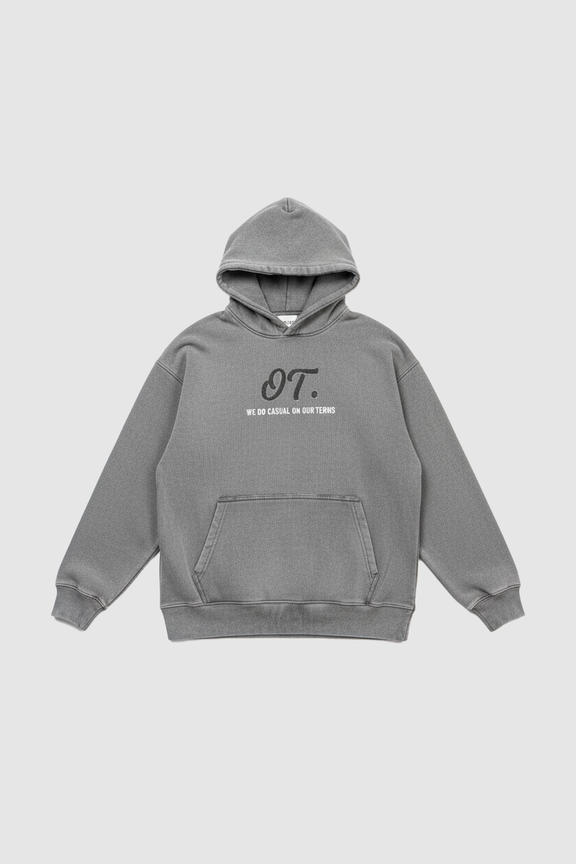 Acid Grey Stone Wash Hoodie