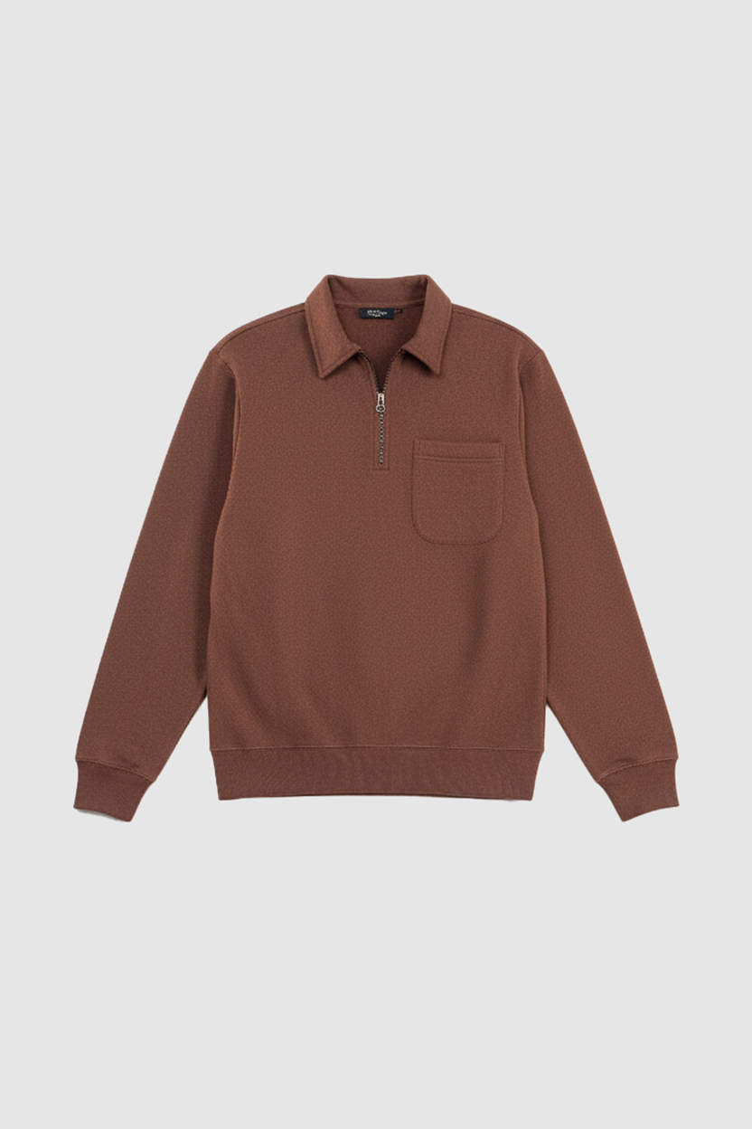 Wenge Half Collar Zipper