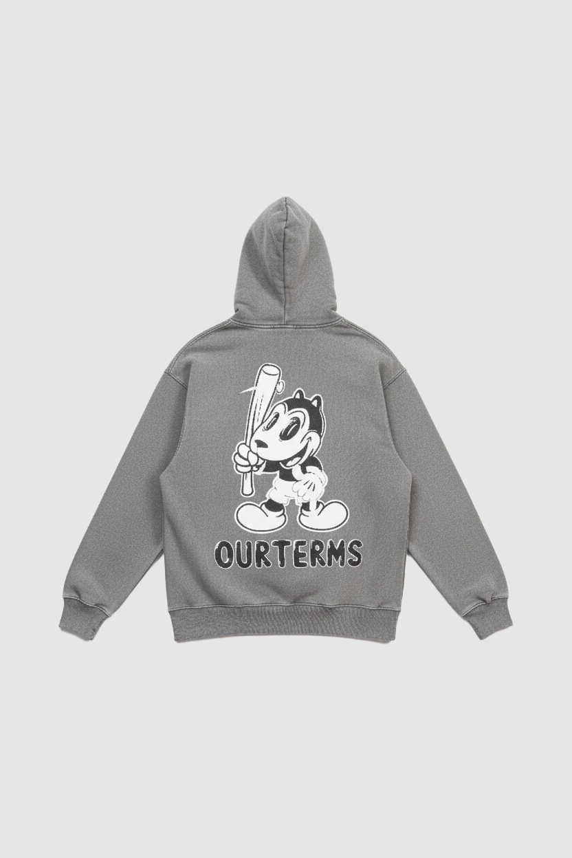 Acid Grey Stone Wash Hoodie