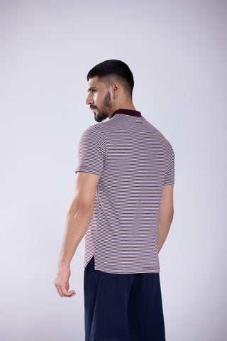 Tee Burgundy Striper Men