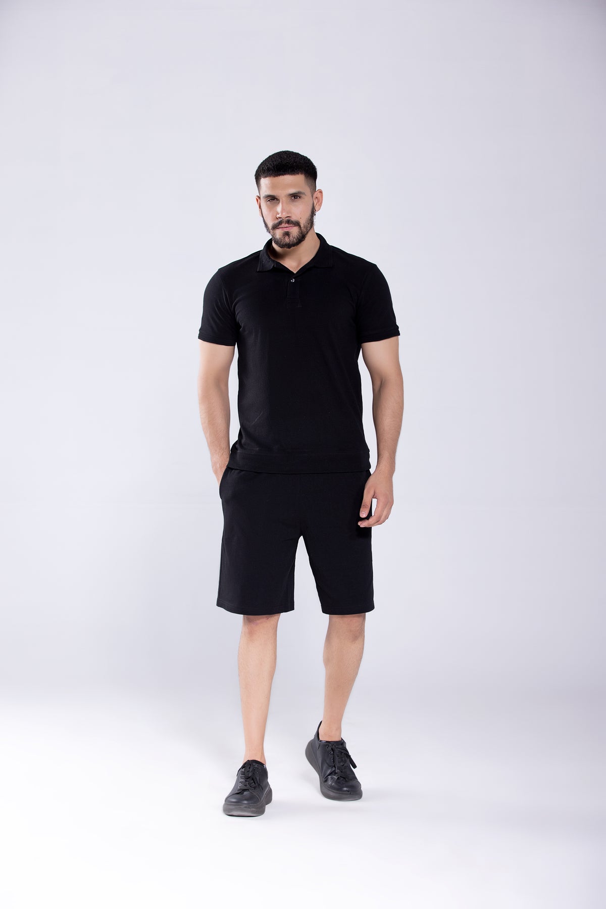 Polo Rib Jet Black Men