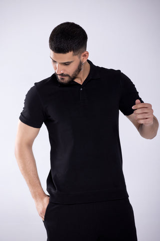 Polo Rib Jet Black Men