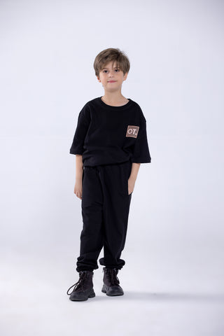 Kids Jet Black Coord Set