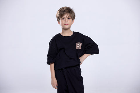 Kids Jet Black Coord Set