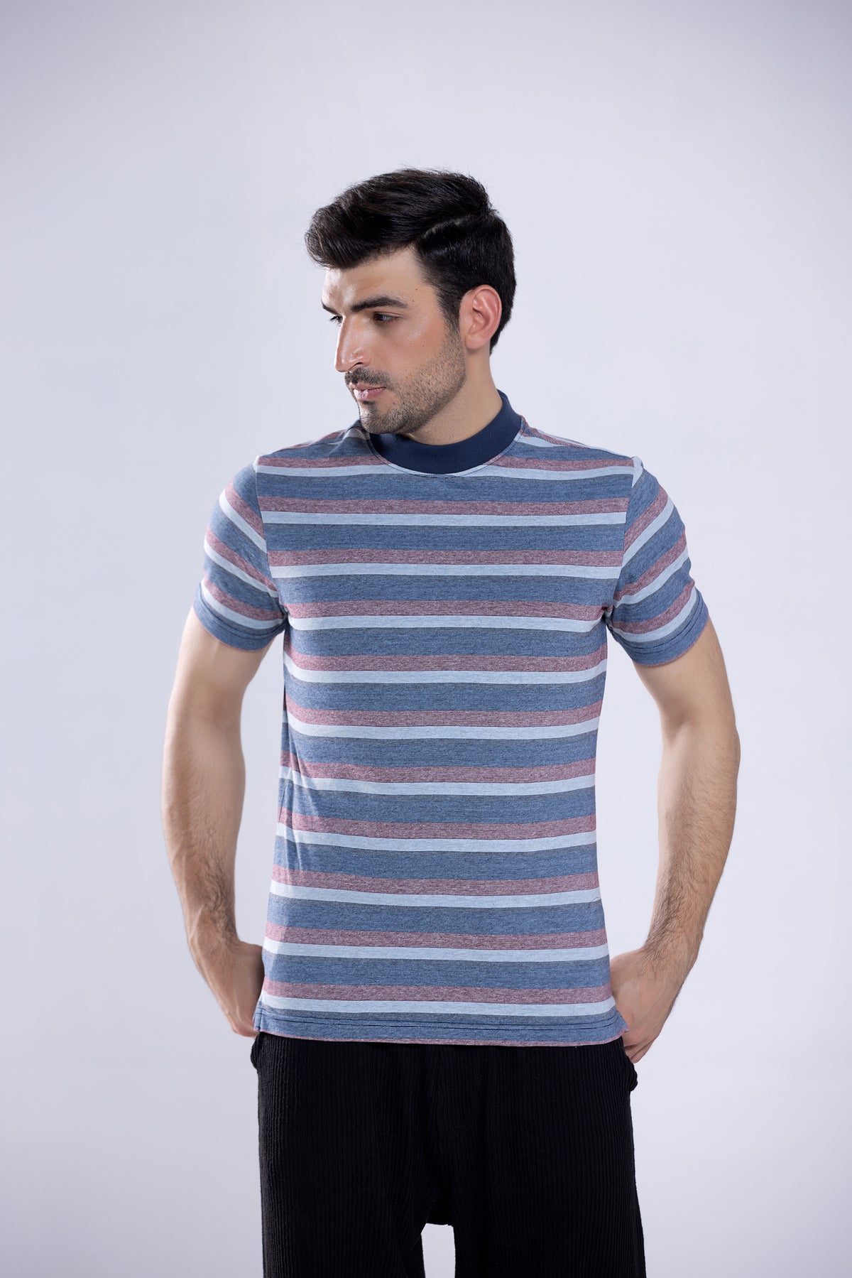 Tee Sky Blue Striper Men