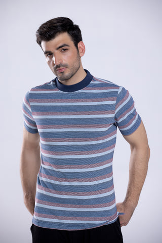 Tee Sky Blue Striper Men