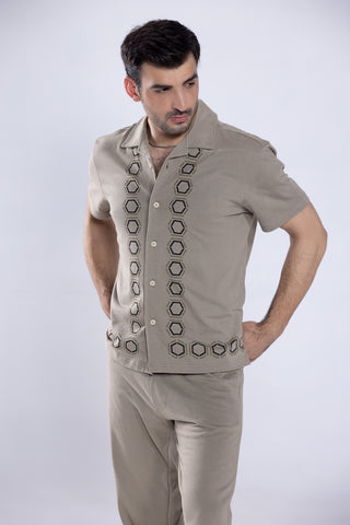 Grullo Button-Up Co ord Set Men