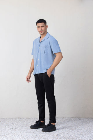 Sky BlueButton Up T-Shirt