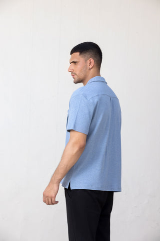 Sky BlueButton Up T-Shirt