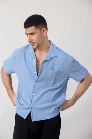 Sky BlueButton Up T-Shirt