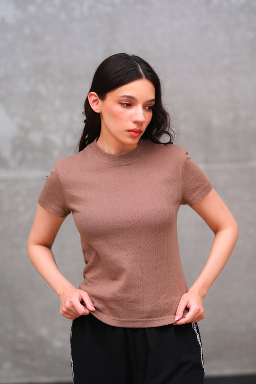Brown Fitted Tee