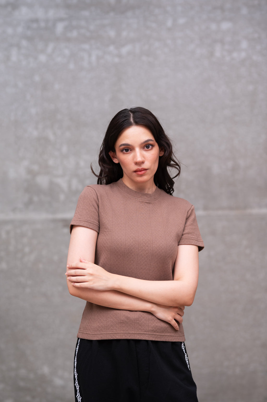 Brown Fitted Tee