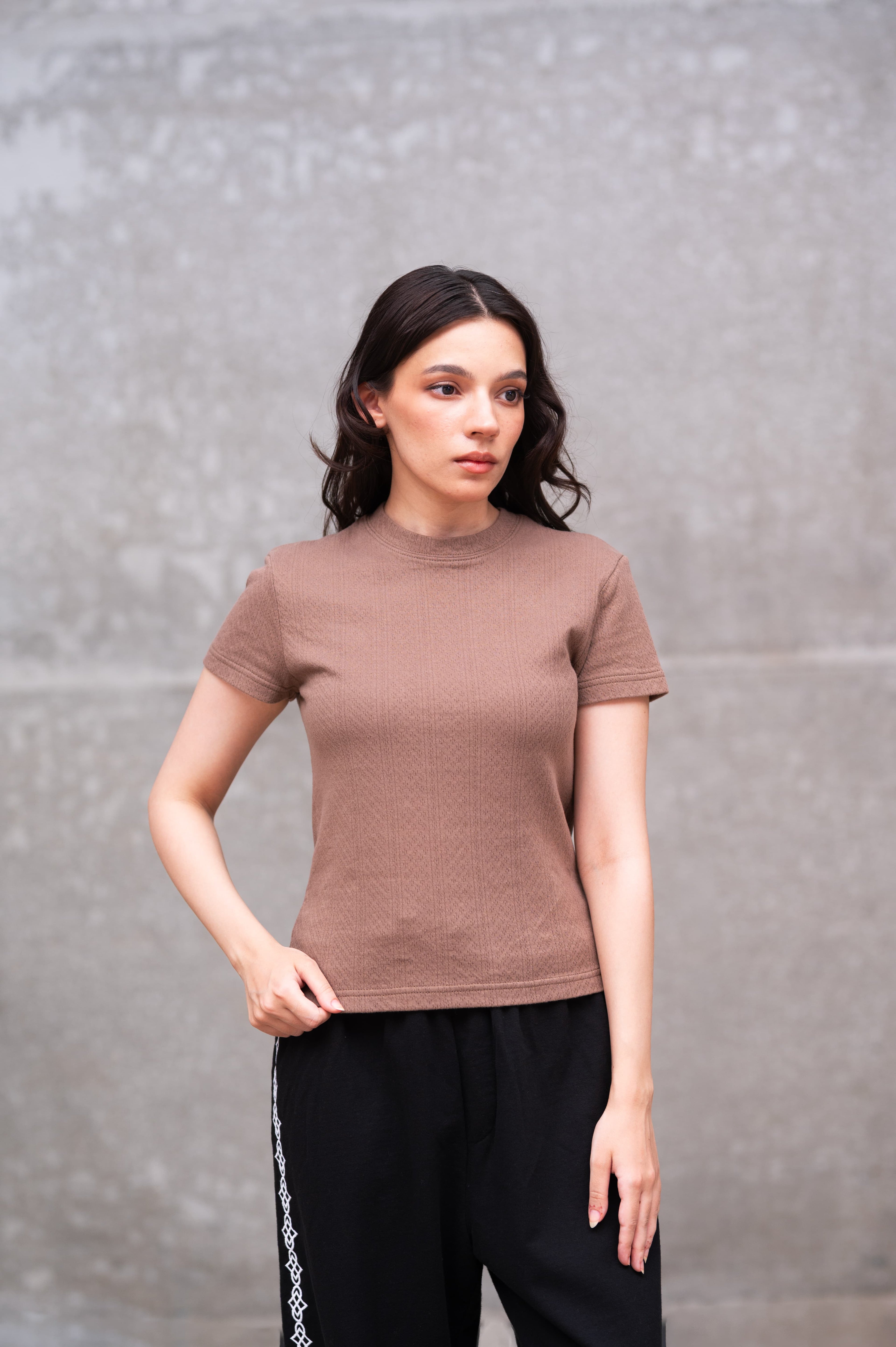 Brown Fitted Tee