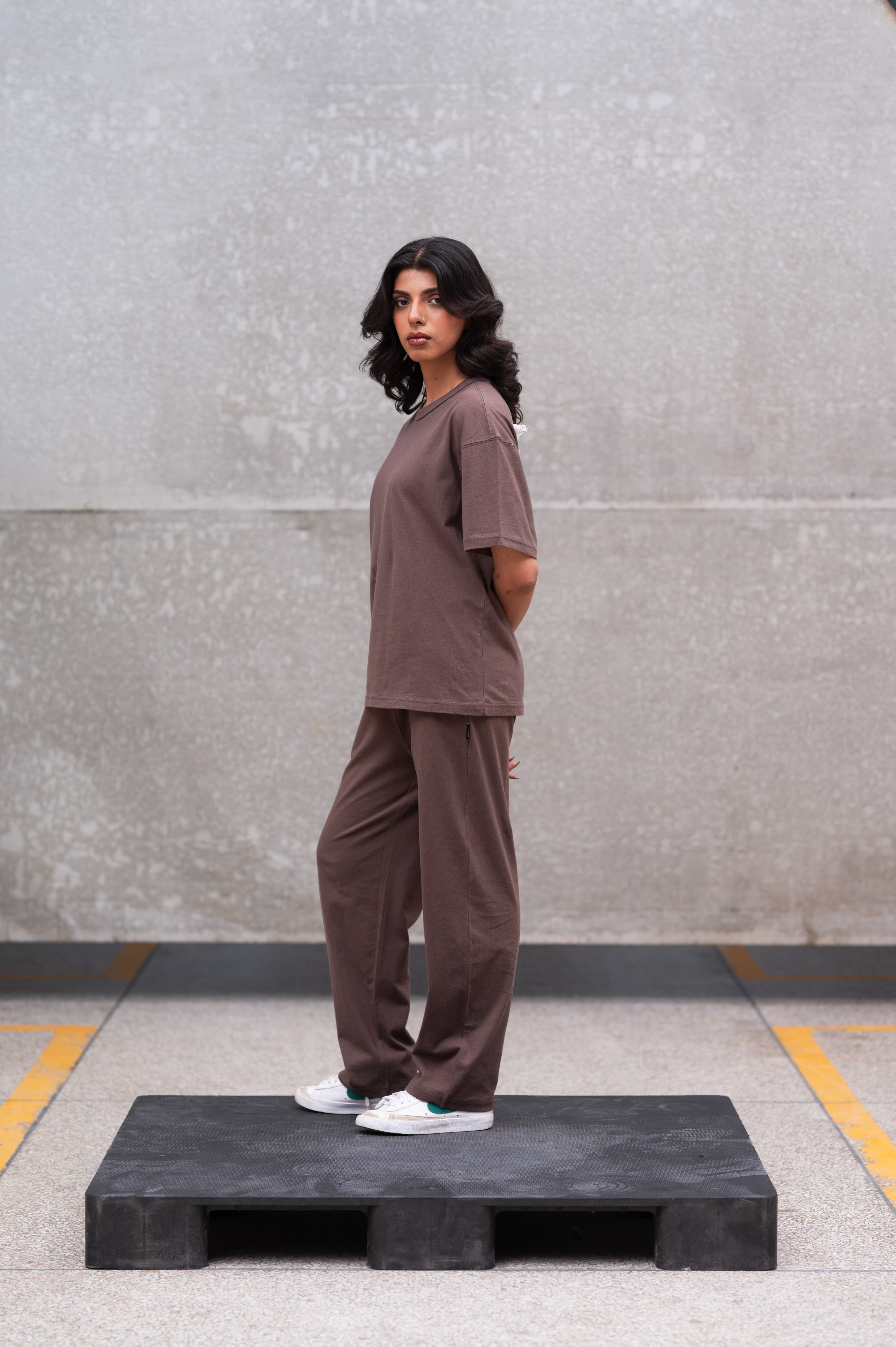 Brown Jersey Trouser