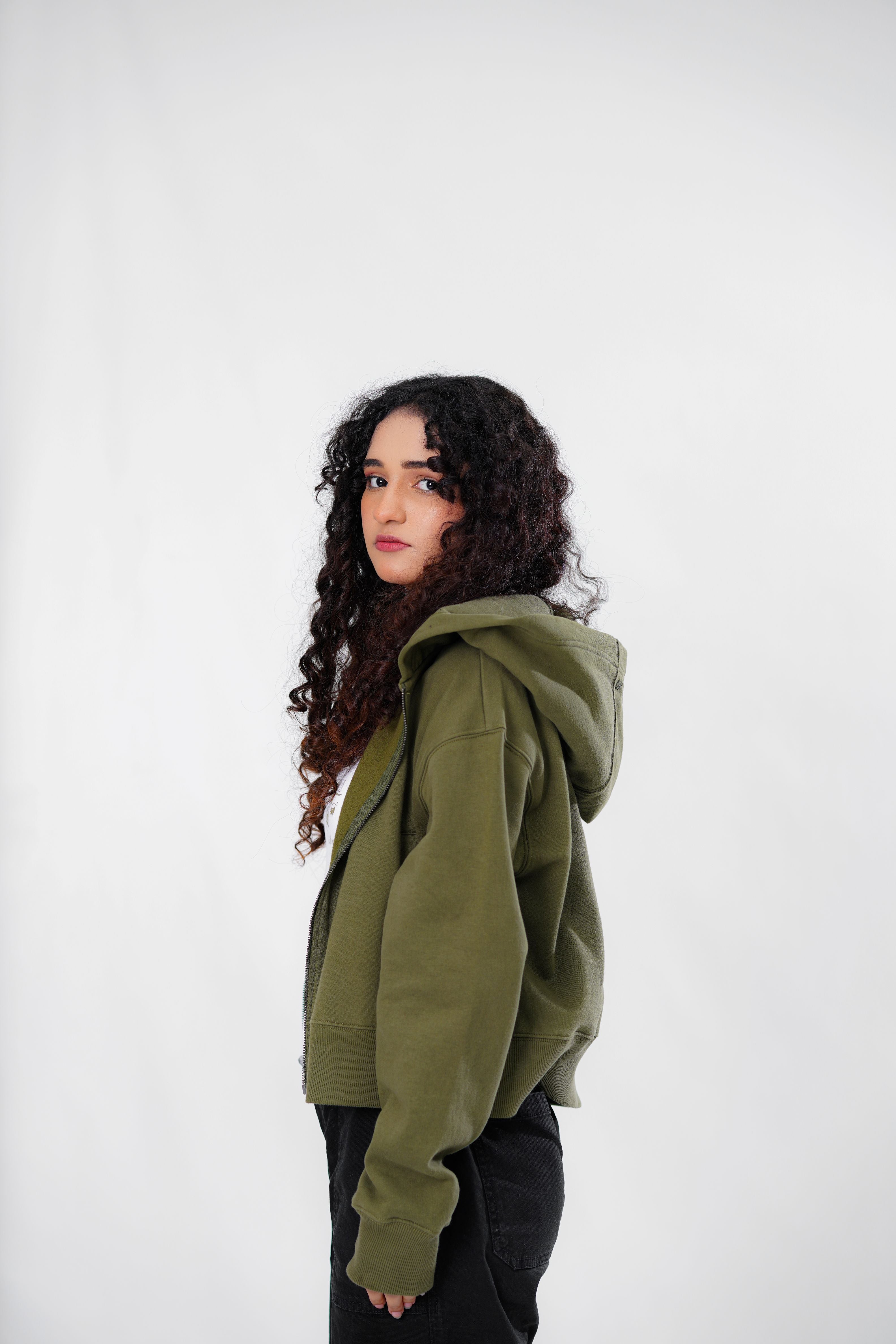 Cropped Zipper Hoodie