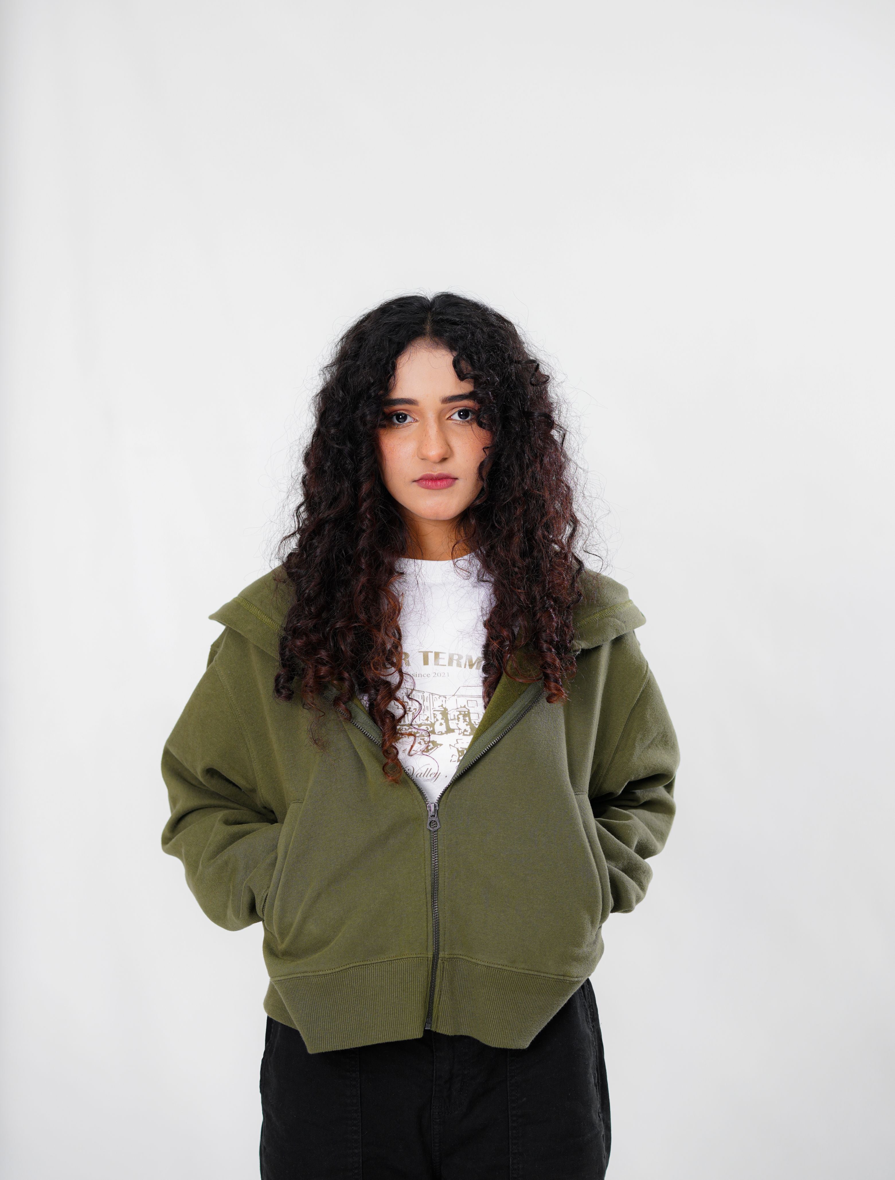 Cropped Zipper Hoodie