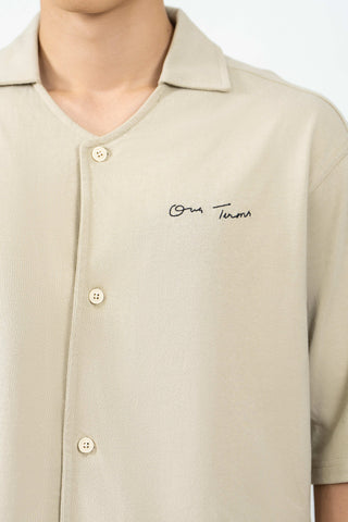 V-Collar Embroidered Shirt