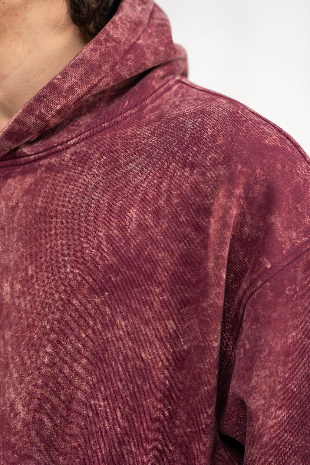 Burgundy Stone Wash Hoodie