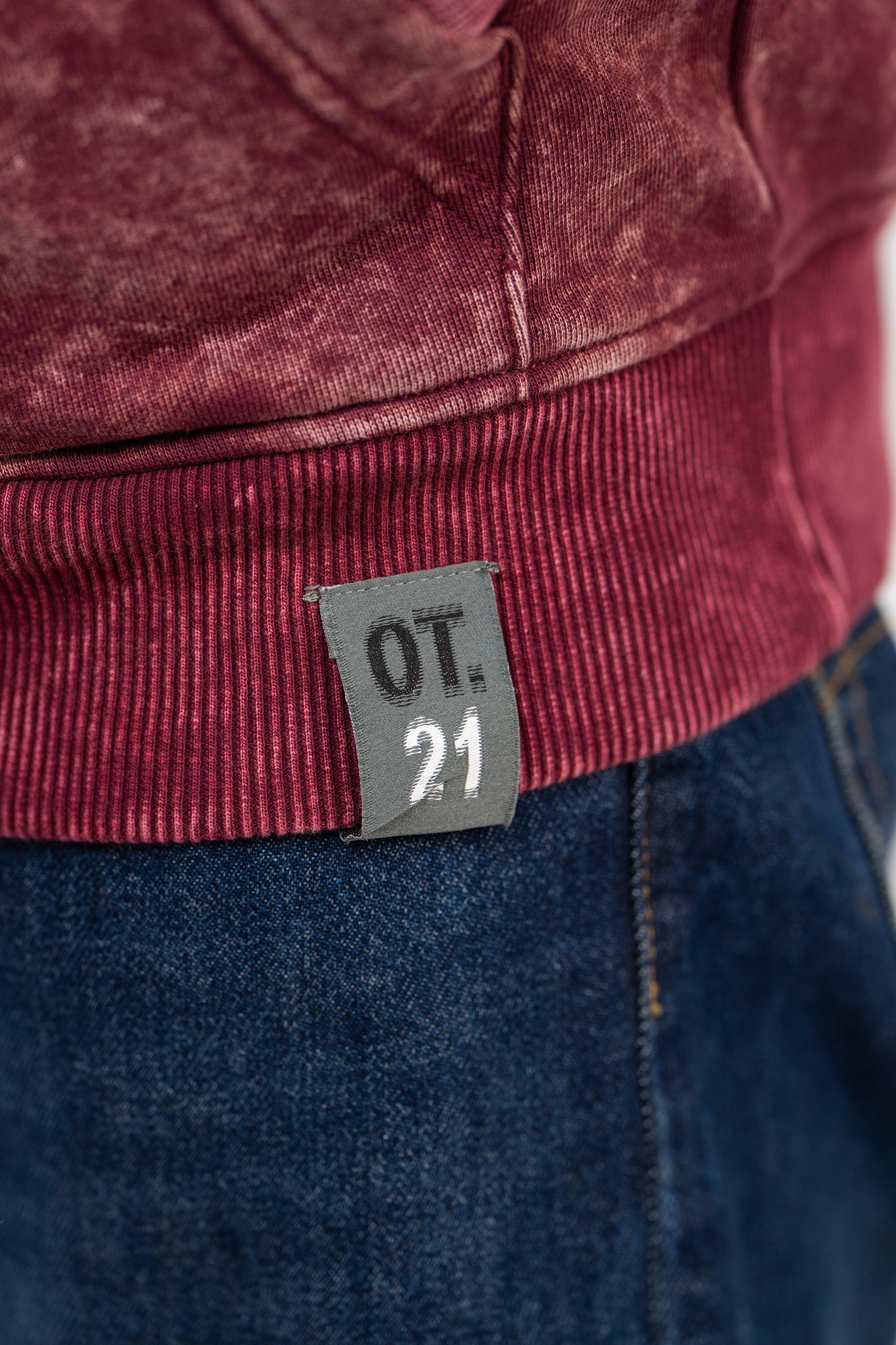 Burgundy Stone Wash Hoodie