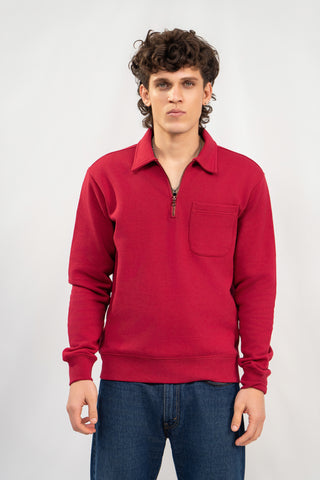 Burgundy Half Collar Zipper