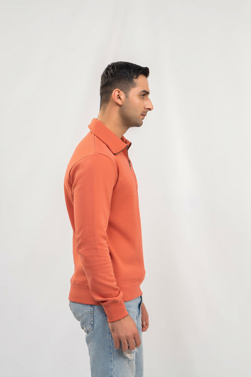 Terra Cotta Half Collar Zipper