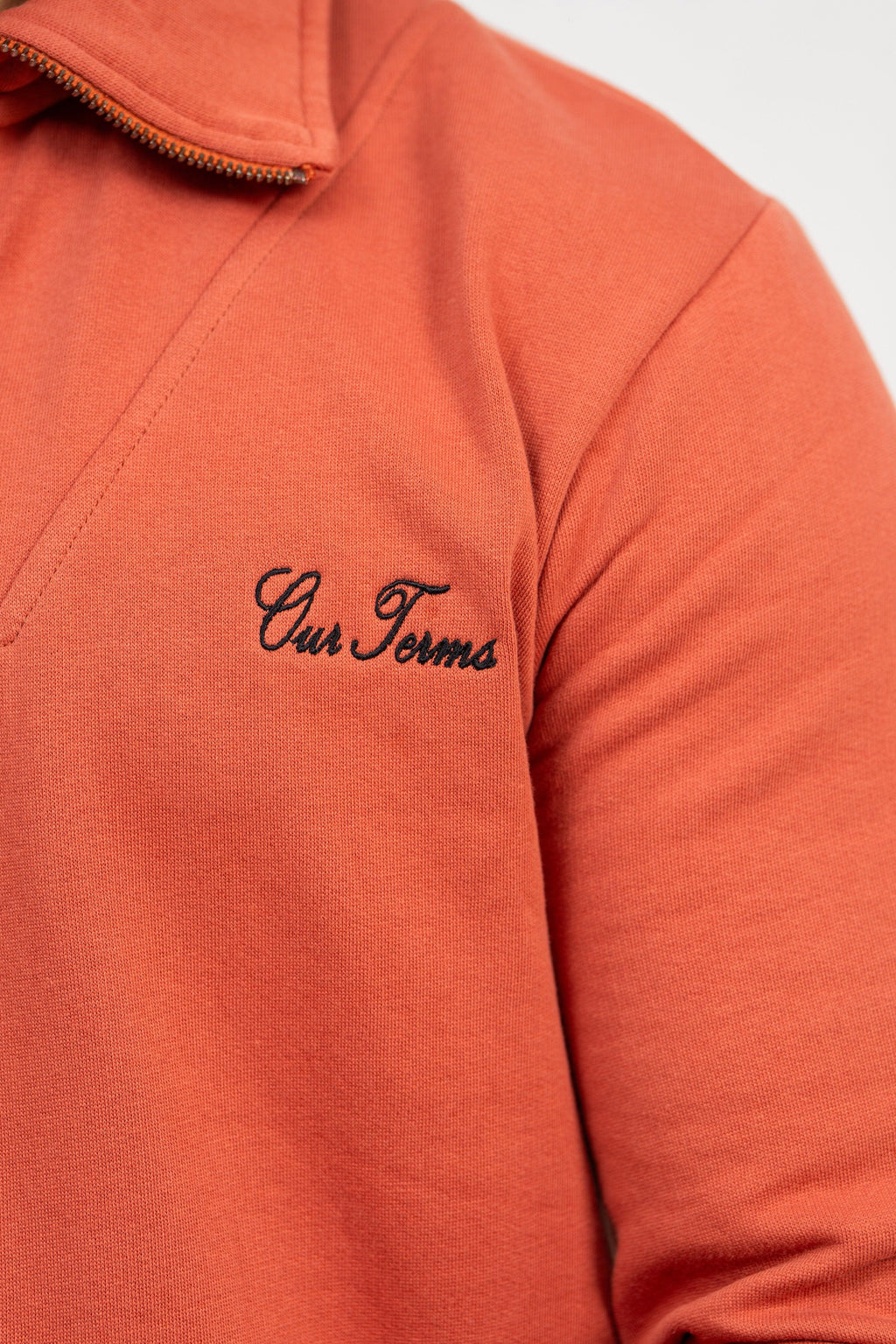 Terra Cotta Half Collar Zipper