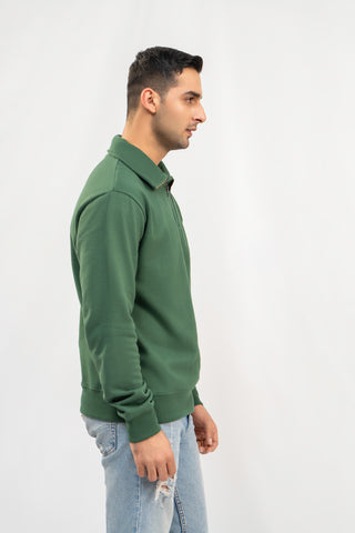 Forest Green Half Collar Zipper