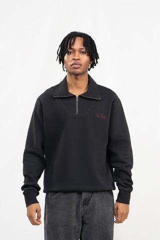 Jet Black Half Collar Zipper