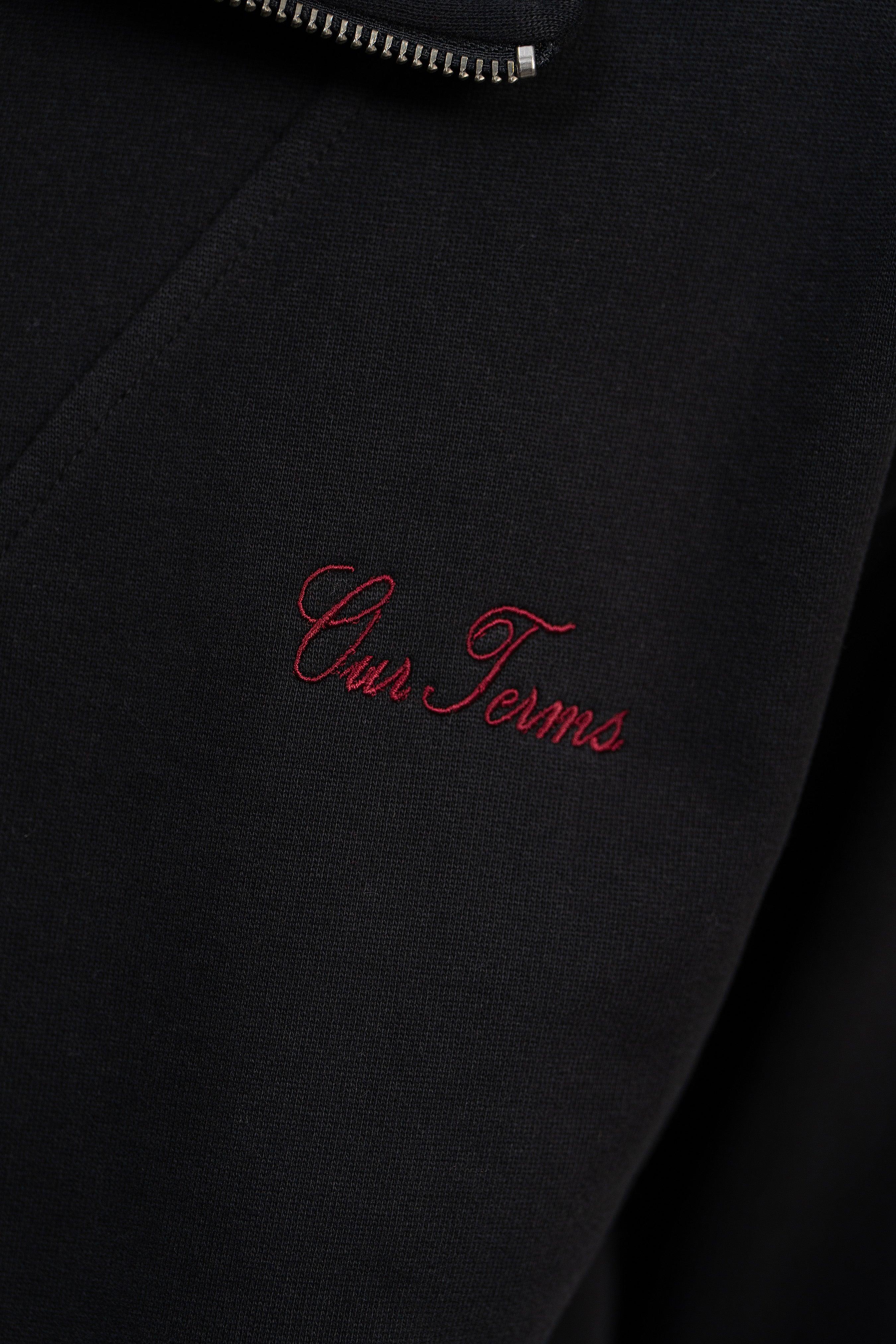 Jet Black Half Collar Zipper