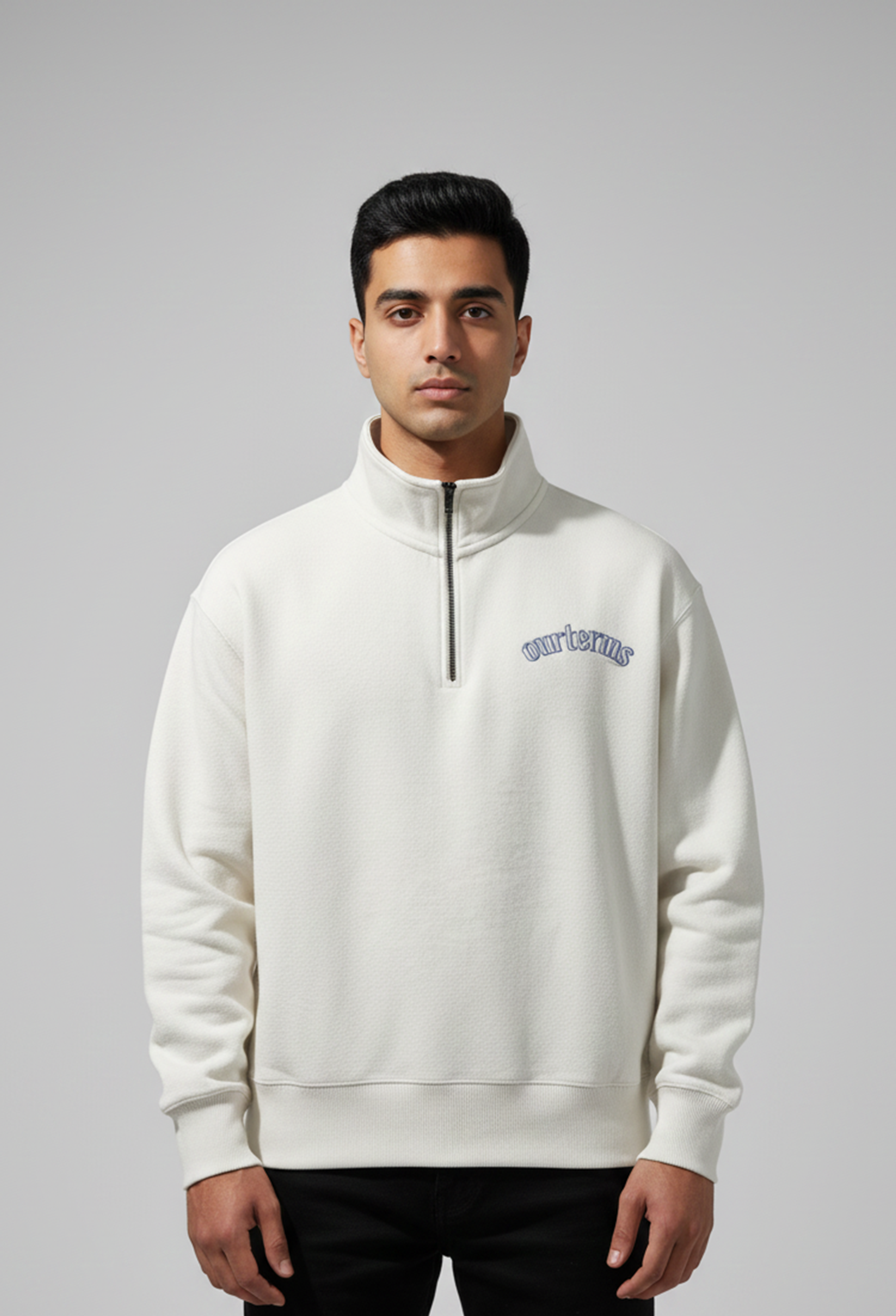 Ivory Fleece Quarter-Zip