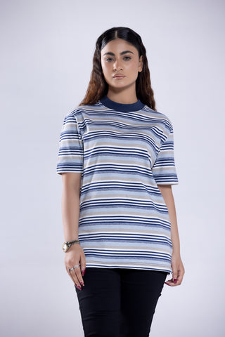 Tee Navy Striper Women