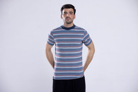 Tee Sky Blue Striper Men