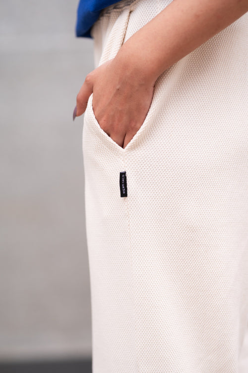 Fluvia Knit Texture Trouser Cream