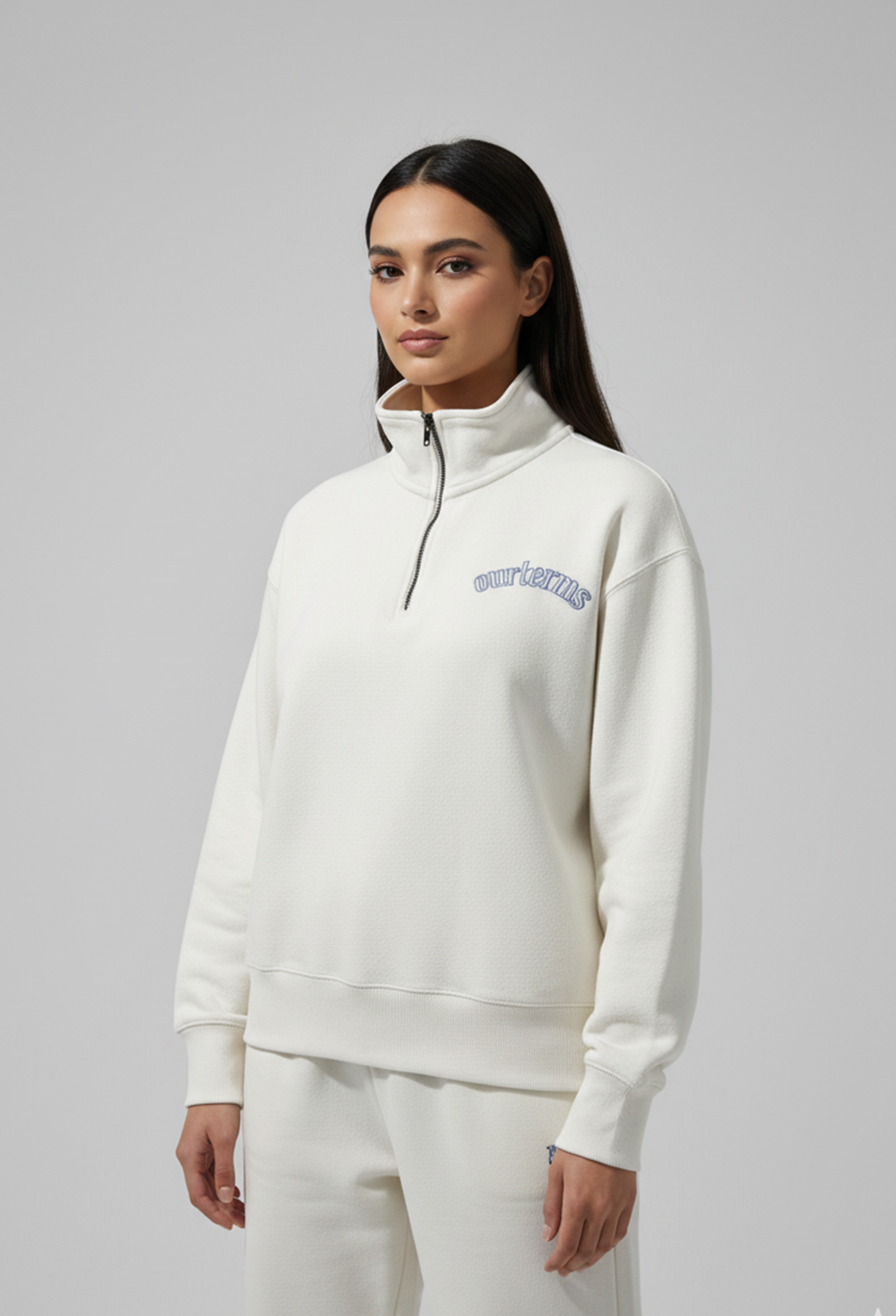 Ivory Fleece Quarter-Zip