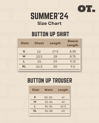 Almond Buff Button-Up Co ord Set Men