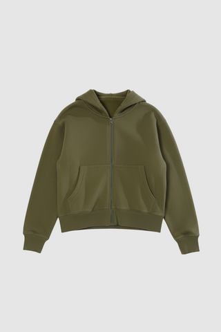 Cropped Zipper Hoodie